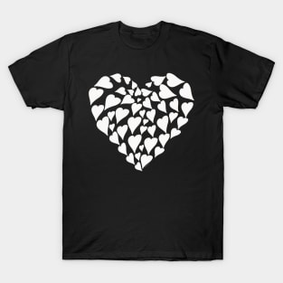 Heart Full of Love Hearts Valentines Day Modern Graphic Art T-Shirt